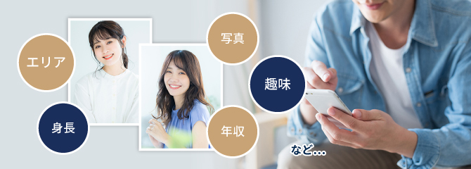 エリア、身長、写真、趣味、年収など・・・